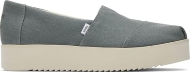 TOMS Femme Alp Midform Semelle de Mocassin, Bonsai Green Canvas, 41 EU