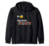 "Tally The Elf: NAUGHTY!" Innocent Funny Christmas Holiday Zip Hoodie