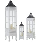 Lanterns Alexandra House Living White Wood Crystal Fir wood [3 Pieces]