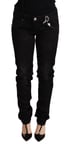 ACHT Jean Slim Fit Coton Noir Taille Basse Jeans Skinny Pantalon S.W28