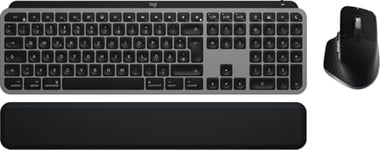 Logitech MX Keys S Combo for Mac, Clavier et Souris sans Fil, Repose-Poignets, Clavier rétroéclairé, défilement Rapide, Bluetooth USB-C pour MacBook Pro, Macbook Air, iMac, iPad - Space Grey - QWERTZ