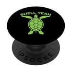 Sea Turtle Ocean Shell Yeah Turtle Lover PopSockets Adhesive PopGrip