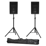 Pair of Stagg AS12 12" Active Bluetooth PA Speakers with Stands & Bags