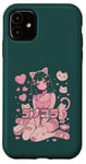 Coque pour iPhone 11 Anime Cat Girl Manga Hearts Kawaii Cute Holiday Valentines