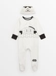 Star Wars Halloween Stormtrooper Print Sleepsuit & Hat Set Up to 3 mths White To Mths