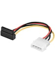 Pro PC power cable/adapter 5.25 inch male to SATA 90° - Svart - 0.1 meter