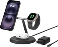 Boostcharge Pro Station De Recharge 3-En-1 Avec Qi2 (15 W, Magsafe, Pour Tous Les Modèles De L'Iphone 16, 15, 14 Et 13, Les Airpods, L'Apple Watch, Etc., Adaptateur Secteur Inclus,[PHO064333]