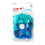 Prym 393060 Bouton Pression Color, Prym Love, étoile, 12,4mm, Bleu/Turquoise/Encre