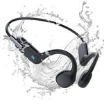 HIFI WALKER Casque Conduction Osseuse Bluetooth 5.3, Ecouteur Natation Waterproof IPX8 Etanche, Mémoire MP3 de 32 Go Intégré, Ecouteur Osseux Bluetooth, Idéal pour Course à Pied, Cyclisme et Natation