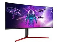 AOC Écran gaming incurvé AGON AG353UCG 89 cm (35 pouces) (HDMI, DisplayPort, hub USB, G-Sync, HDR 1000, temps de réponse de 2 ms, 3440 x 1440, 200 Hz) noir/rouge