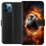 Tegnebogsetui til Apple iPhone 12 Pro Max med Fodbold motiv