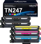 Tn-243Cmyk Tn247 Lot De 2 Cartouches De Toner Recyclées Compatibles Avec Brother Mfc L3750Cdw Mfc-L3770Cdw Dcp-L3550Cdw Hl-L3230Cdw Brother Mfc L3750Cdw (2 Noir, Cyan, Jaune,[Q533]