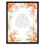 Artery8 Behold Stand at Door and Knock Orange Revelation New Testament Jesus Christ Christian Bible Faith God Quote Revelations Flowers Artwork Artwork Framed Wall Art Print 18X24 Inch