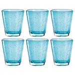 Leonardo 034759 Burano Lot de 6 verres à eau fabriqués à la main Passe au lave-vaisselle Bleu clair 330 ml