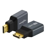 Adaptateur Mini Hdmi 8K 2.1 (Lot De 2), Adaptateur Mini Hdmi Mâle Vers Hdmi Femelle 8K@60Hz, 4K@120Hz, 2K@240Hz(2 Pièces)