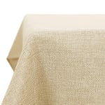 Deconovo Nappe Beige Rectangulaire 137x274 cm Impermeable Touché Doux Effet Lin Sèche-Vite pour Table Rectangle Cuisine Salle à Manger Jardin