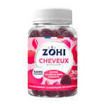 Complément Alimentaire Cheveux -Gummies Cheveux favorisant la pousse et la beauté des cheveux- Sélénium-60 gommes de fruits goût Cerise Sans Sucres-Vegan- ZOHI- Fabriqué en France