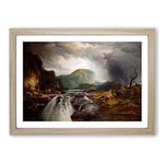 Big Box Art Thomas Moran The Wilds of Lake Superior Framed Wall Art Picture Print Ready to Hang, Oak A2 (62 x 45 cm)