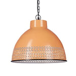 Relaxdays Lampe à suspension rétro vintage avec jeu d'ombre abat-jour orange E27 diamètre 40 cm avec chaîne, orange
