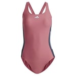 adidas Maillot de Bain 3S CB Suit, Rose Strata/Shadow Navy/Blue Dawn, HR4364, 30