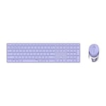 Rapoo 9800m Wireless Keyboard Mouse Set Wireless Desktop 1600DPI Sensor Rechargeable Battery Flat Aluminum Design DE-Layout QWERTZ PC & Mac - Purple