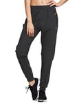 BALEAF Pantalon Jogging Femme Pantalon de Sport Femme Pantalon Yoga Grande Taille Élastique avec Cordon de Serrage Séchage Rapide - Poches zippées-Noir-L