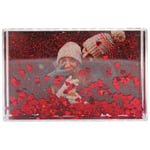 Adventa Cadre Photo à Paillettes en Acrylique Transparent en Forme de cœur 10,2 x 15,2 cm (Rouge) – Cadeau personnalisé idéal ou décoration d'intérieur