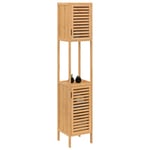 Idmarket - Meuble colonne salle de bain bambou bea 2 portes