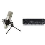 TASCAM TM-80 – Condenser Microphone,Silver & Behringer UMC22 audiophile 2x2 USB audio interface with Midas microphone preamp