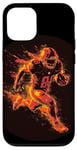 Coque pour iPhone 12/12 Pro Un joueur de football brûle comme une météorite dans le feu et les flammes