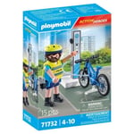 PLAYMOBIL 71732 Policier cycliste avec borne de recharge