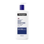 Neutrogena Norwegian Formula Deep Moisture Fast-Absorbing Body Lotion (1x 400ml), Non-Greasy Body Moisturiser for Dry Skin with 10% Glycerine and Pro-Ceramide Technology, Provides 72-Hour Moisturisation