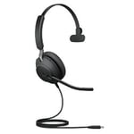 Jabra Evolve2 40 Wired Mono Headset USB Black Type-C