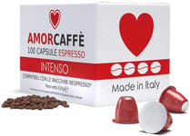 Amorcaffe 100 Nespresso Compatible Coffee Capsules Pods - Intenso Taste