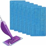 Linghhang - 6 pcs Chiffons de rechange réutilisables Swiffer WetJet Mist Vadrouilles en microfibre pour le nettoyage des sols (Bleu 6 pcs)