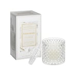 Dekohelden24 Bougie parfumée dans Un Pot en Verre avec Couvercle Aspect Cristal, Cire de soja, Sensuel Parfum Floral de Rose, Jasmin, bergamote et Ambre, H : 14 x 8 cm, 180 g