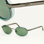 Emporio Armani 1997 Vintage Sunglasses Mens Womens Metal Green Oval 085-S 1109