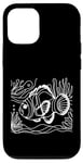 Coque pour iPhone 12/12 Pro Line Art Poisson & Ichtyologiste Faux Percula Poisson Clown