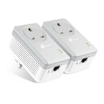 TP-LINK (TL-PA4010P KIT) AV600 10/100 Powerline Adapter Kit, 1-Port, AC Pass ...