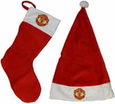 Manchester United Hat & Stocking Set - XMAS Football Gift