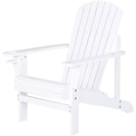 Outsunny - Fauteuil de jardin Adirondack chaise longue inclinable en bois 97L x 73l x 93H cm blanc