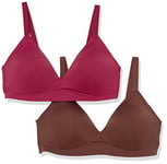 Amazon Essentials Brassière rembourrée Femme, Lot de 2, Bordeaux/Chocolat, 3XL Grande Taille