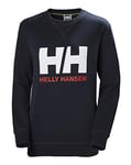 Helly Hansen Femme Hh Logo Crew Sweater Sweatshirt, Navy, XS EU