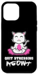 Coque pour iPhone 12 Pro Max Quit Stressing Meowt Siège de méditation en lotus pour chat