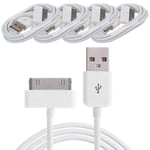 4 x 30 Pin USB Data Sync Charger Charging Cable Lead iPhone 4s 4 3GS iPad iPod