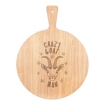 Crazy Goat Man Stars Pizza Board Paddle Wooden Funny Animal