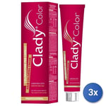 3x Hair Dye Clady Tube 7 M Mahogany Dark Purple 100 Ml