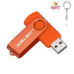 JASTER-Clé USB 2.0 rotative en plastique,clé gratuite JOColorful,clé USB,64 Go,32 Go,16 Go,128 Go,cadeau créatif - Type Orange-16 GO