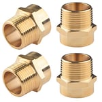 Tsinghwang Lot de 4 adaptateurs de raccord de tuyau G 3/4 (BSP) femelle vers filetage mâle US 3/4 NPT en laiton, adaptateur G vers NPT 1,9 cm