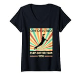 Womens One of us two plays better than you Frisbee Disc Golf V-Neck T-Shirt